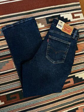 Levi’s 725 Kick Bootcut Jeans High Rise Dark Wash Size 30x27 Stretch